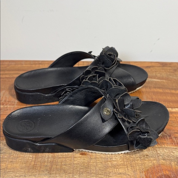 Tory Burch Black Blossom Slides, Women’s 8.5 - Picture 2 of 7